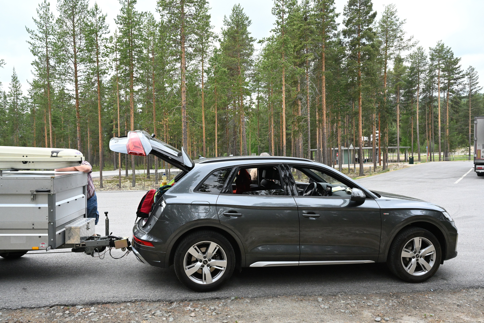 Erste Pause auf dem Parkplatz