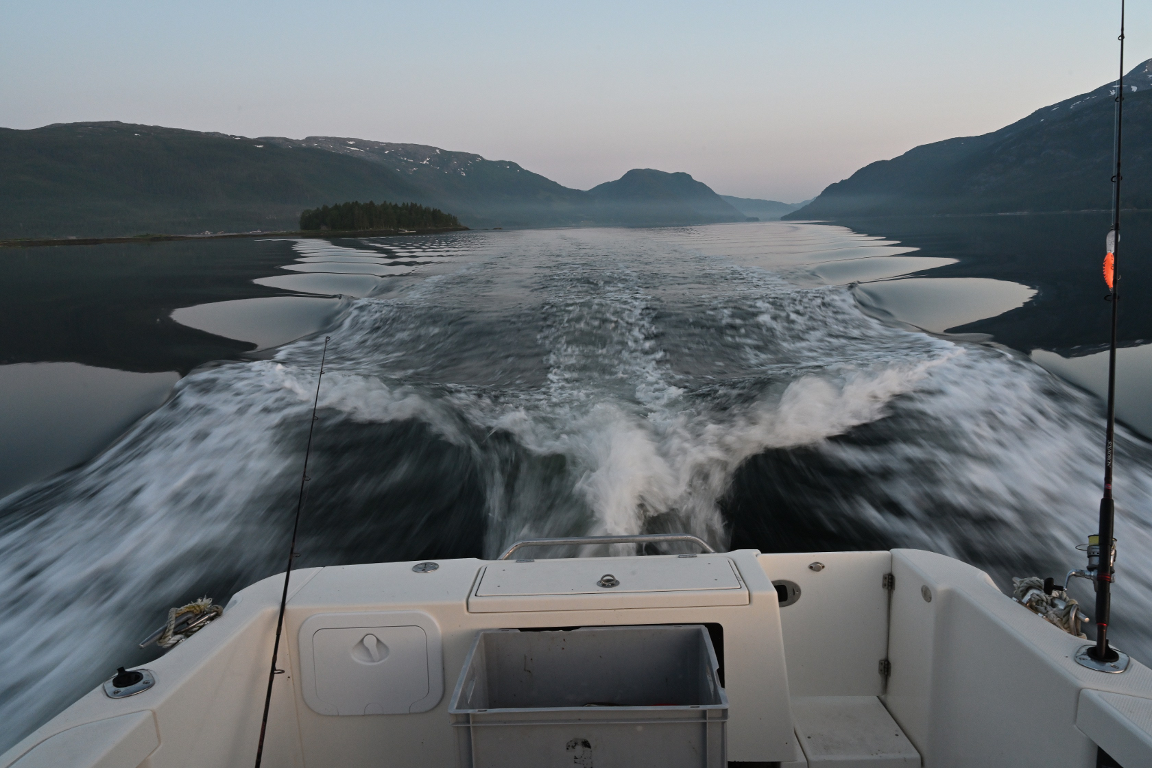 Das Kielwasser unseres Bootes